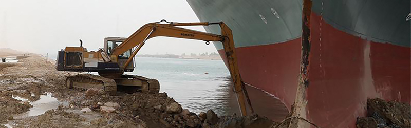 Buque marítimo bloquea el canal de Suez 